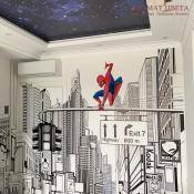 Роспись стен в детской "Человек паук"
