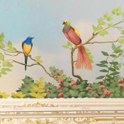 Роспись потолка "Цветы и птицы"