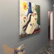 Копия картины "Обрученные и Эйфелева башня" Марка Шагала