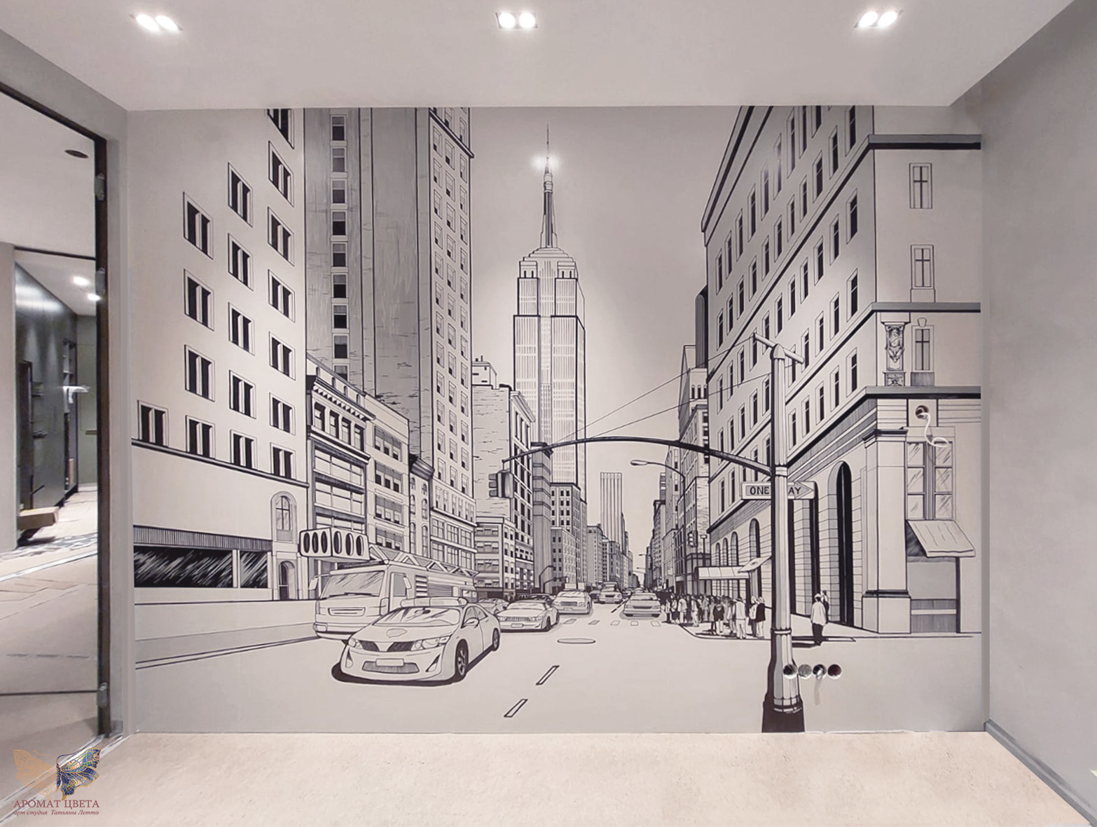 Роспись стен графика "Нью-Йорк"