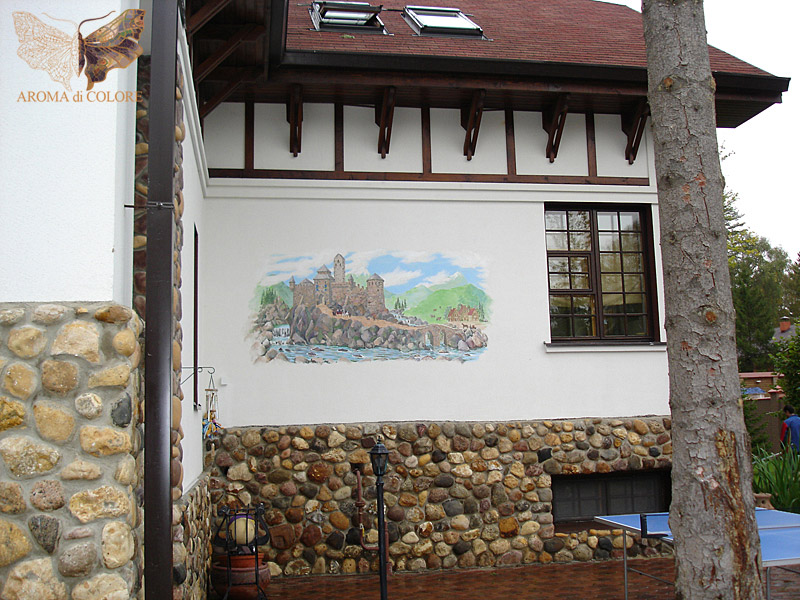 Роспись фасада частного дома