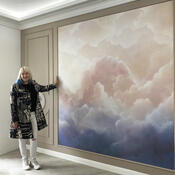 Художественная роспись стен "Облака"